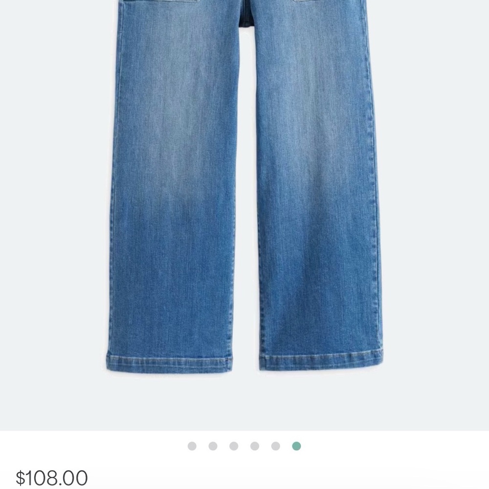 Classic High-Waist Wide-Leg Blue Jeans - Picture 5 of 5